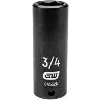 SAE Socket, Impact, 3/4", 1/2" Drive, 6 Points, Deep Equipex
