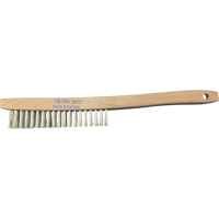 Curved-Handle Scratch Brushes, Stainless Steel, 4 x 19 Wire Rows, 14" Long Equipex
