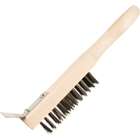 Scratch Brush With Scraper, Steel, 5 x 13 Wire Rows, 11-3/8" Long Equipex