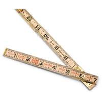 Red End&reg; Oversized Brick Mason Rule, 6' L, Wood, 1/16" Graduations Equipex