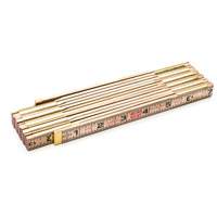 Red End&reg; Rule with Two 6" Slide Rule Extensions, 6' L, Wood, 1/16" Graduations Equipex