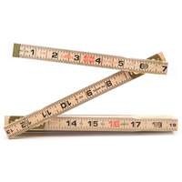 Red End&reg; Rule with Two 6" Slide Rule Extensions, 6' L, Wood, 1/16" Graduations Equipex