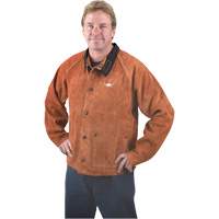 Welding Jacket, Leather, 4X-Large, Lava Brown Equipex