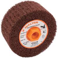 Tambour de conditionnement de surface Blendex, 4-1/4" dia. x 2" la, 5/8"-11 Arbre, Grain Moyen Equipex