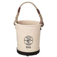 Tapered-Wall Bucket, Canvas, 1 Pockets, Black/Natural Equipex
