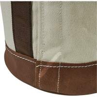 Sceau &agrave; fond en cuir, 17" h, Toile, Blanc Equipex