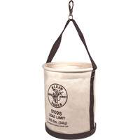 Canvas Bucket, Straight Wall with Swivel Snap and Drain Holes, Canvas, 12" Dia. x 15" H, 75 lbs. Load Rating Equipex