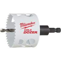 Scie-cloche Hole Dozer avec arbre, 2-1/2", Profondeur de la coupe 1-5/8", Bim&eacute;tal Equipex