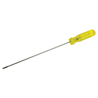 Electrician's Slotted Screwdriver, 1/8" Tip, Round, 11-1/2" L, Plastic Handle Equipex