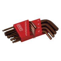 Short Ball End Hex Key Set, 13 Pcs., Imperial Equipex