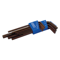Extra Long Arm Hex Key Set, 9 Pcs., Metric Equipex