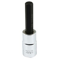 Bit Socket, Hex, 10 mm x 81 mm L, 1/2" Square Drive Drive Equipex