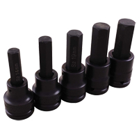 Impact Socket Set, Hex, 3/4" Drive, 5 Pcs Equipex