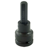 Bit Socket, Hex, 14 mm x 102 mm L, 3/4" Drive Equipex