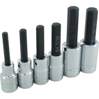 Hex Head Socket Set, Hex, 1/2" Drive, 6 Pcs Equipex