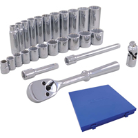 Jeu de douilles m&eacute;triques et accessoires, 26 Mcx, Prise de 3/8", Profond Equipex