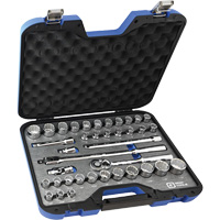 Jeu de douilles SAE et m&eacute;triques & accessoires, 38 Mcx, Prise de 1/2" Equipex