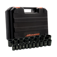 SAE Socket Set, 19 Pcs, Impact, 1/2" Drive Size Equipex