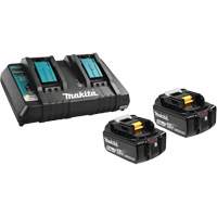 Ensemble de batterie au lithium-ion & chargeur &agrave; double port, 18 V, Lithium-ion Equipex