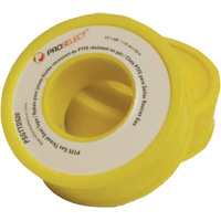Ruban &agrave; filetage pour tuyau en PTFE pour industrie p&eacute;troli&egrave;re et gazi&egrave;re, 12,7 mm (1/2") x 6,6 m (21,67'), Jaune Equipex