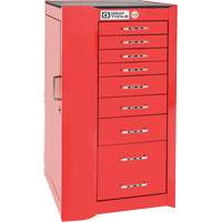 Pro+ Left Side Rider Tool Cabinet, 8 Drawers, 19" W x 19" D x 36-1/2" H, Red Equipex
