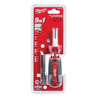 9-in-1 Square Drive Multi-Bit Driver, 9" L, Cushion Grip Handle Equipex