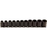 Jeu de douilles, 11 Mcx, Chocs, Prise de 3/8" Equipex