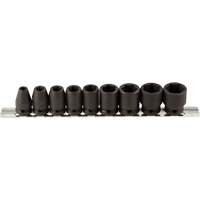 Jeu de douilles, 9 Mcx, Chocs, Prise de 3/8" Equipex