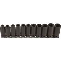 Jeu de douilles longues, 11 Mcx, Chocs, Prise de 3/8", Profond Equipex