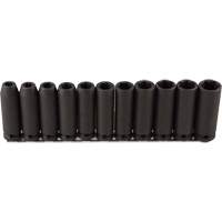 Jeu de douilles longues, 11 Mcx, Chocs, Prise de 1/2", Profond Equipex