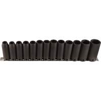 Jeu de douilles longues, 13 Mcx, Chocs, Prise de 1/2", Profond Equipex
