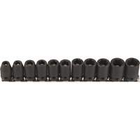 Jeu de douilles magn&eacute;tiques, 11 Mcx, Chocs, Prise de 3/8" Equipex