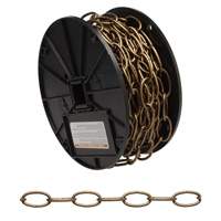 Chaîne d&eacute;corative, Acier au carbone, #10 x 60' (18,3 m) l, Charge d'utilisation 35 lb (0,0175 tonne) Equipex