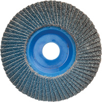 Disque &agrave; lamelles &agrave; grain grossier BlueFire, 5" x 7/8", Type 27, Grain 60, Alumine de zirconium Equipex