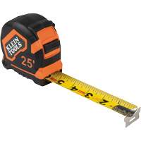 Ruban &agrave; mesurer avec agrafe de ceinture, 25', Marques de goujon 1/16" Equipex