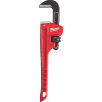Pipe Wrench, 1-1/2" Jaw Capacity, 10" Long, Powder Coated Finish, Ergonomic Handle Equipex