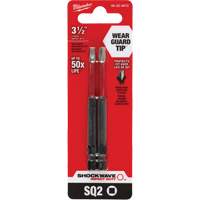 Shockwave Impact Duty Screwdriver Bit, Square, #2 Tip, 1/4" Drive Size, 3-1/2" Length Equipex