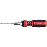 9-in-1 Square Drive Ratcheting Multi-bit Driver, 9-1/10" L, Cushion Grip Handle Equipex