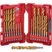 Jeu de forets m&eacute;triques Shockwave Red Helix, 25 morceaux, Titane Equipex
