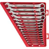 Ratcheting Wrench Set, Combination, 15 Pieces, Imperial Equipex