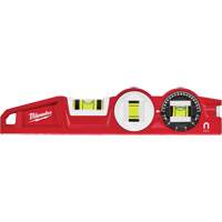 Die Cast Torpedo Level with 360 Degree Locking Vial, 10" L, Aluminum, 3 Vials, Magnetic Equipex