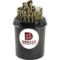 Drillco&reg; Imperial Drill Pal Jobber Length Drill Bit Set, 29 Pieces, Cobalt Equipex