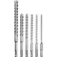 Trousse de forets &agrave; 4 cannelures pour perceuse &agrave; percussion MX4, 6 morceaux, Carbure Equipex