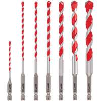 Grand jeu de forets pour perceuse &agrave; percussion Shockwave, 7 morceaux, Carbure Equipex