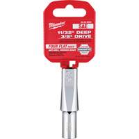 Douille SAE avec c&ocirc;t&eacute;s Four Flats, 11/32", Prise 3/8", 6 pans, Profond Equipex