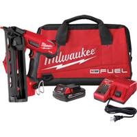 M18 Fuel 16 Gauge Angled Finish Nailer Kit, 18 V, Lithium-Ion Equipex