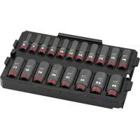 Jeu de douilles profondes 3/8" Shockwave Impact Duty Packout, 19 Mcx, Chocs, Prise de 3/8", Profond Equipex
