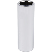Douille chrom&eacute;e, 9/16", Prise 3/8", 6 pans, Profond Equipex