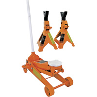 Service Jack with 3-Ton Vehicle Stands, 2.5 Ton(s) Capacity, 5" Lowered, 19-1/4" Raised, Manual Hydraulic Equipex