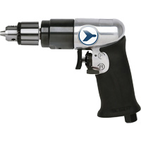 AD38VSRK Variable Speed Air Drill, 6 CFM, 1/4" NPT, 82 dBA, 3/8" Chuck, Keyed Equipex